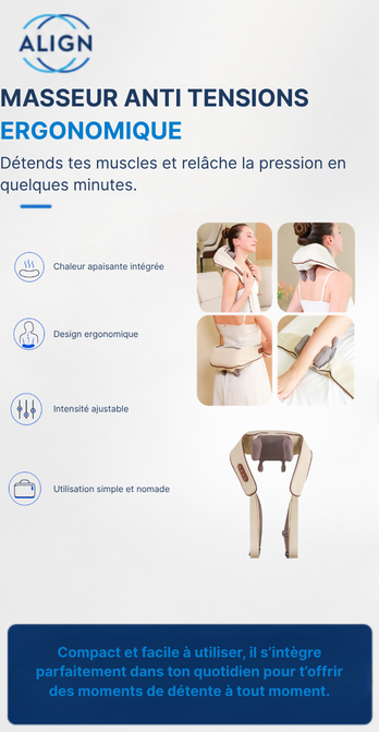 Ergonomic anti-tension massager
